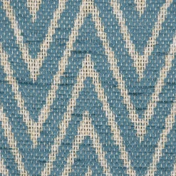 Polsterstoff Dekostoff Jacquard Flachgewebe Mira Chevron blau beige 1,40m Breite