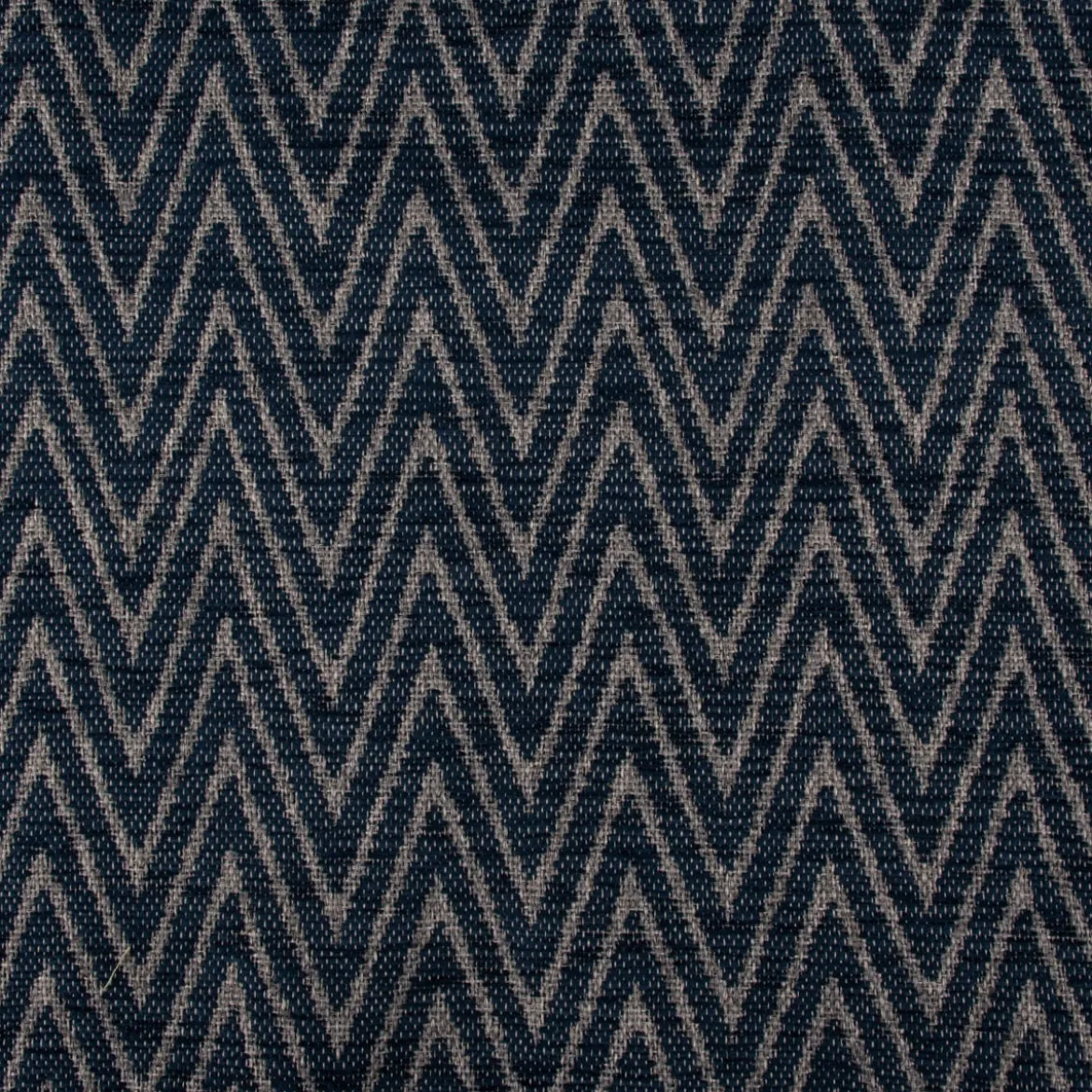 Polsterstoff Dekostoff Jacquard Flachgewebe Mira Chevron dunkelblau hellgrau 1,40m Breite