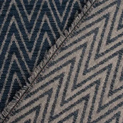 Polsterstoff Dekostoff Jacquard Flachgewebe Mira Chevron dunkelblau hellgrau 1,40m Breite