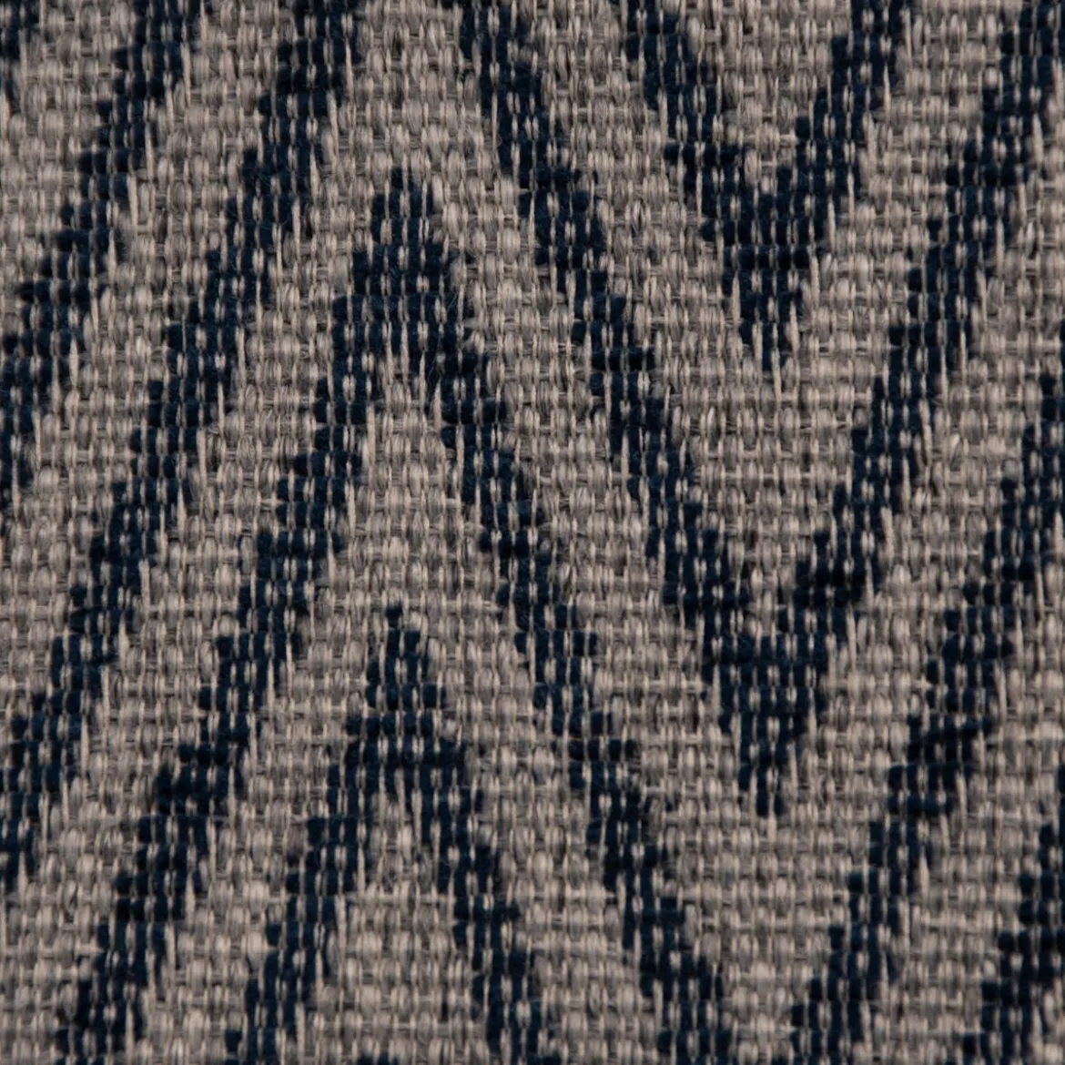 Polsterstoff Dekostoff Jacquard Flachgewebe Mira Chevron dunkelblau hellgrau 1,40m Breite