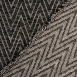 Polsterstoff Dekostoff Jacquard Flachgewebe Mira Chevron anthrazit grau 1,40m Breite