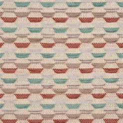 Polsterstoff Dekostoff Jacquard Flachgewebe Mira Hexagon beige rot türkis 1,40m Breite