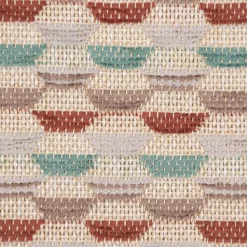 Polsterstoff Dekostoff Jacquard Flachgewebe Mira Hexagon beige rot türkis 1,40m Breite