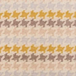 Polsterstoff Dekostoff Jacquard Flachgewebe Mira Hahnentritt beige gelb 1,40m Breite