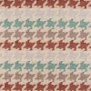 Polsterstoff Dekostoff Jacquard Flachgewebe Mira Hahnentritt beige rot türkis 1,40m Breite