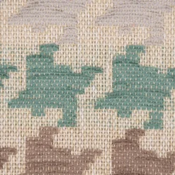 Polsterstoff Dekostoff Jacquard Flachgewebe Mira Hahnentritt beige rot türkis 1,40m Breite