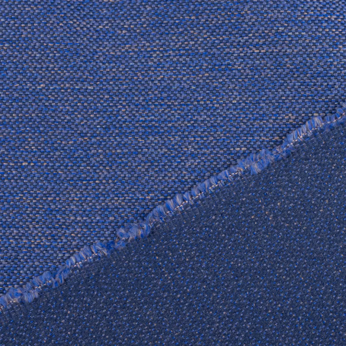 Polsterstoff Flachgewebe Dobby Trento uni meliert blau1,40m Breite