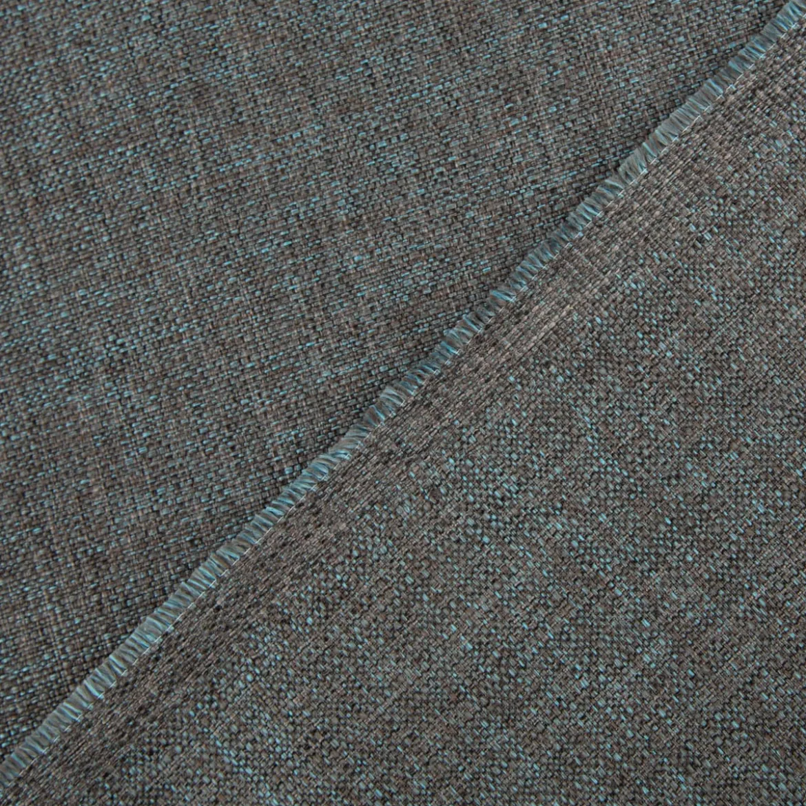 Polsterstoff Outdoorstoff Olefina mit Fleckschutz uni Struktur braun türkis 1,45m Breite