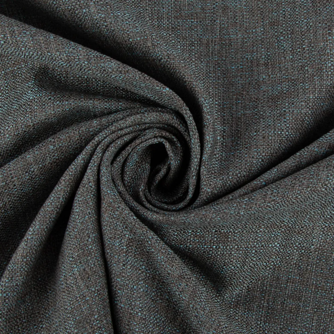 Polsterstoff Outdoorstoff Olefina mit Fleckschutz uni Struktur braun türkis 1,45m Breite