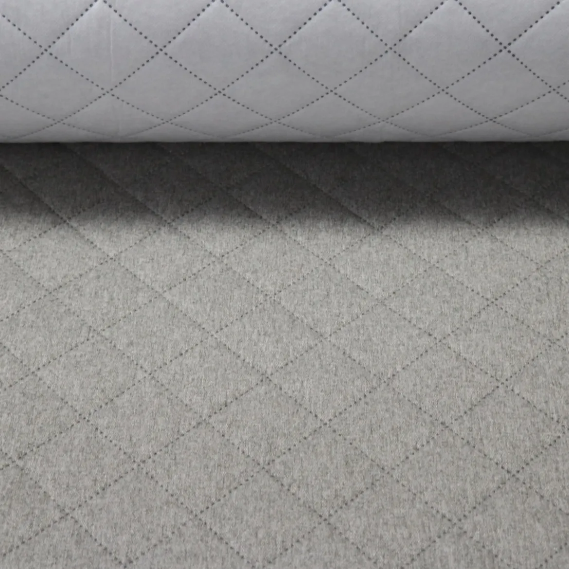 Polsterstoff QUATTRO Filzoptik gesteppt grau 1,40m Breite