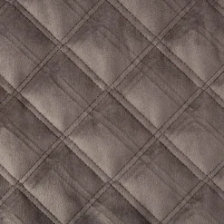 Polsterstoff Samtstoff Le Velvet Karo mit Rautensteppung stone steingrau 1,40m breit