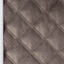 Polsterstoff Samtstoff Le Velvet Karo mit Rautensteppung stone steingrau 1,40m breit