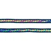 Polyester Band Fischgräten geflochten dunkelblau neon Farben Breite: 2cm