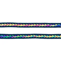 Polyester Band Fischgräten geflochten dunkelblau neon Farben Breite: 2cm