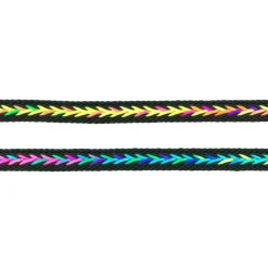Polyester Band Fischgräten geflochten schwarz neon Farben Breite: 2cm