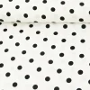 Polyester Punkte weiß schwarz 1,5m Breite