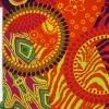 Polyester Retro 60er Jahre orange pink bunt 1,5m Breite