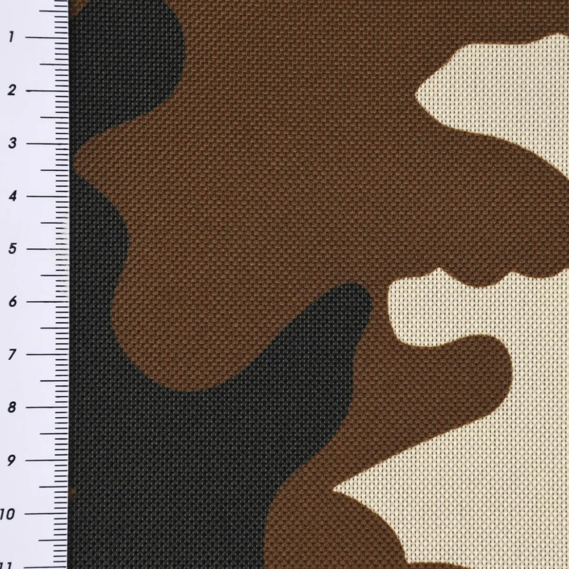 Polyester Stoff Meterware PVC Coating wasserabweisend Camouflage braun grün 1,5m Breite