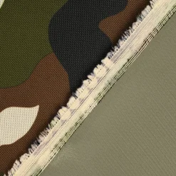 Polyester Stoff Meterware PVC Coating wasserabweisend Camouflage braun grün 1,5m Breite