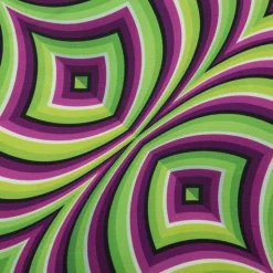 Polyesterstoff Webware Digitaldruck Retro Geometrie grün lila 1,48m Breite