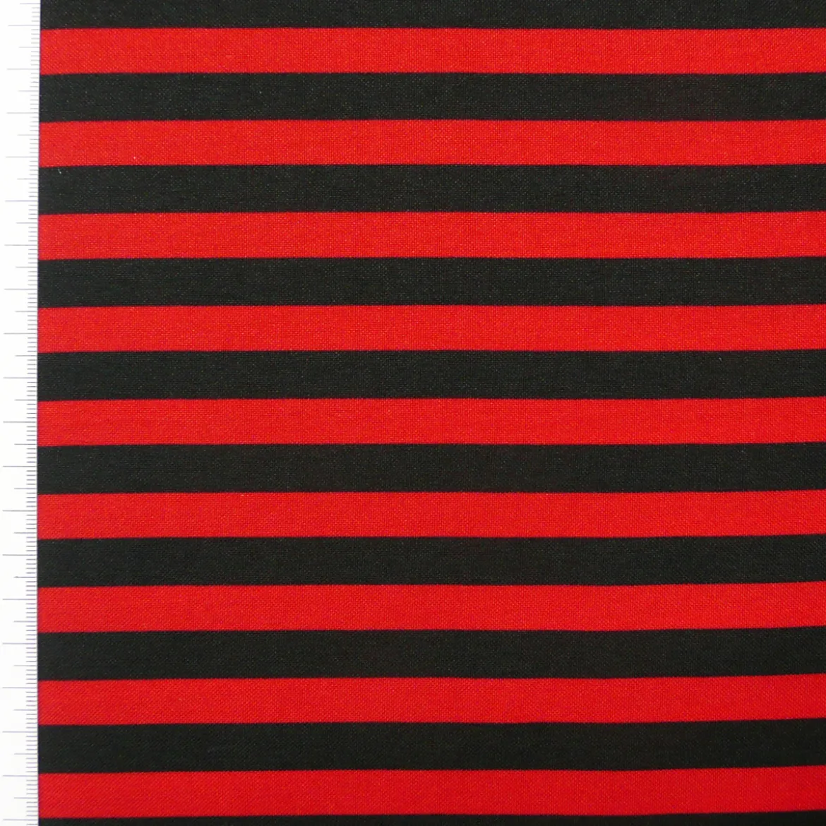 Polyester Streifen schmal rot schwarz 1,5m Breite