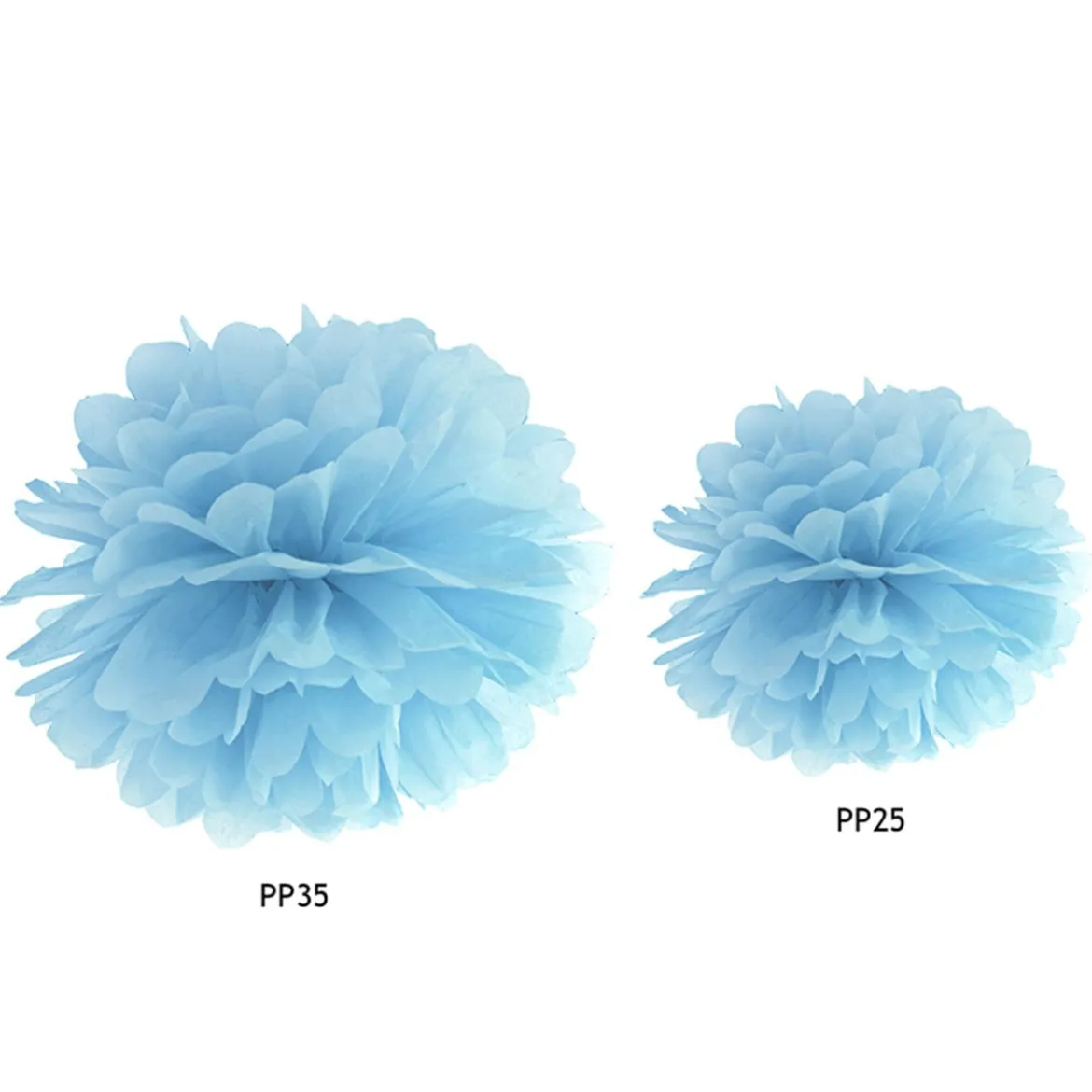 Pompom Seidenpapier hellblau 35cm