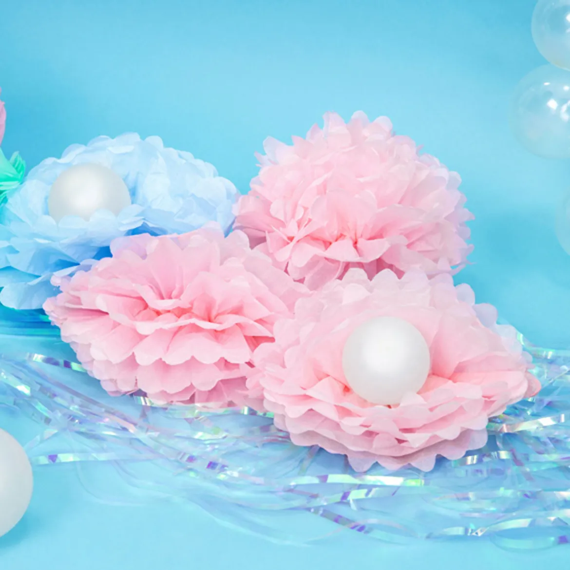 Pompom Seidenpapier hellrosa 25cm