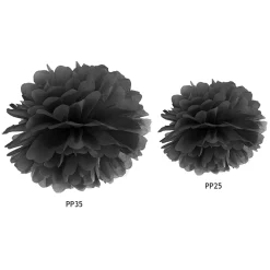 Pompom Seidenpapier schwarz 25cm