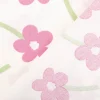 Popeline Stoff Blumen wollweiß rosa 1,45m Breite