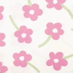 Popeline Stoff Blumen wollweiß rosa 1,45m Breite