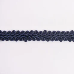 Posamentenborte Zierband Ranken geschwungen dunkelblau Breite: 1cm