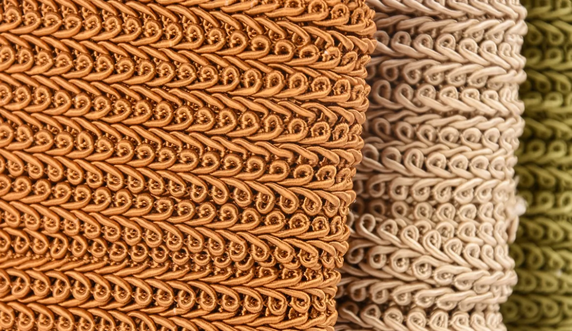 Posamentenborte Zierband Ranken geschwungen dunkelblau Breite: 1cm