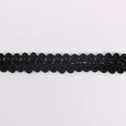 Posamentenborte Zierband Ranken geschwungen schwarz Breite: 1cm