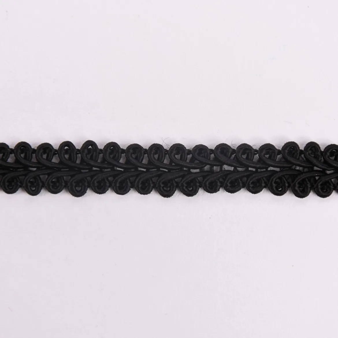 Posamentenborte Zierband Ranken geschwungen schwarz Breite: 1cm