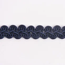 Posamentenborte Zierband Wellen dunkelblau Breite: 1,5cm