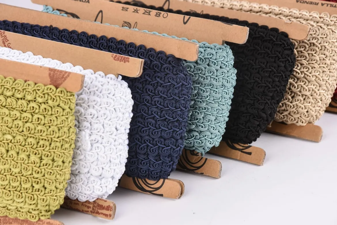 Posamentenborte Zierband Wellen ocker gelb Breite: 1,5cm