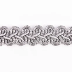 Posamentenborte Zierband Wellen grau Breite: 1,5cm