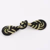 Posamentenverschluss Knebelverschluss Polyester schwarz gold 7,5x1,7cm