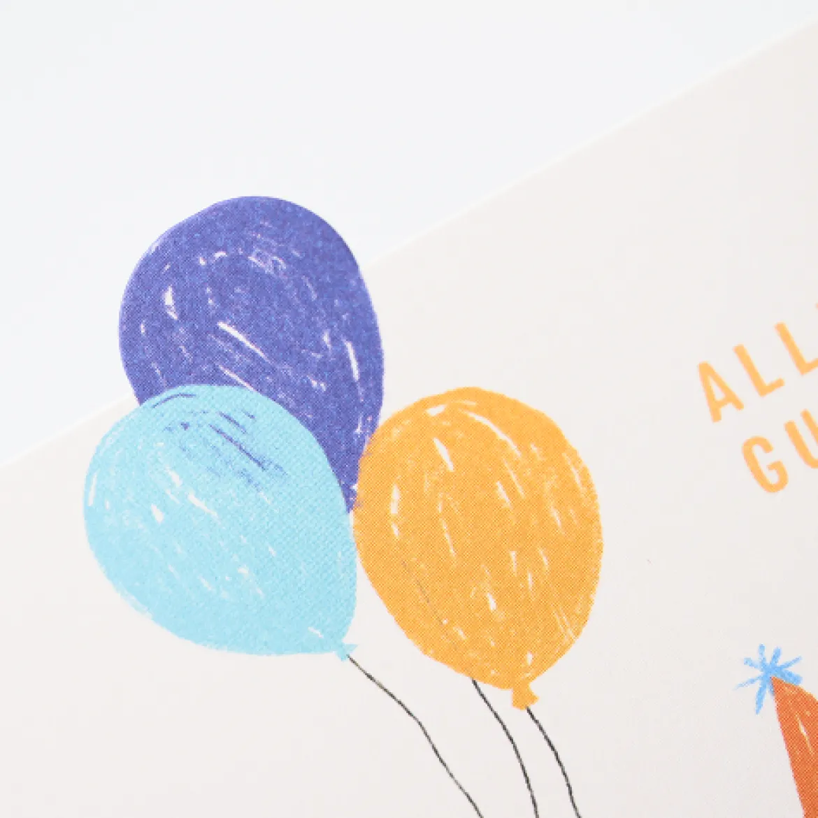 Postkarte Alles Gute mit Dackel und Luftballons 105x148mm von Grafik Werkstatt