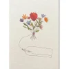Postkarte aus Pappe Blumenstrauß mit Namensschild weiß bunt A6 von KEITCARDS