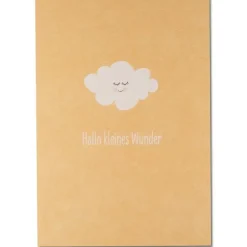 Postkarte aus Pappe Hallo kleines Wunder Wolke gelb A6 von KEITCARDS