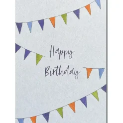 Postkarte aus Pappe Happy Birthday Wimpelkette A6 von KEITCARDS