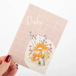 Postkarte Danke Blumenstrauß aus Pappe A6 von KEITCARDS