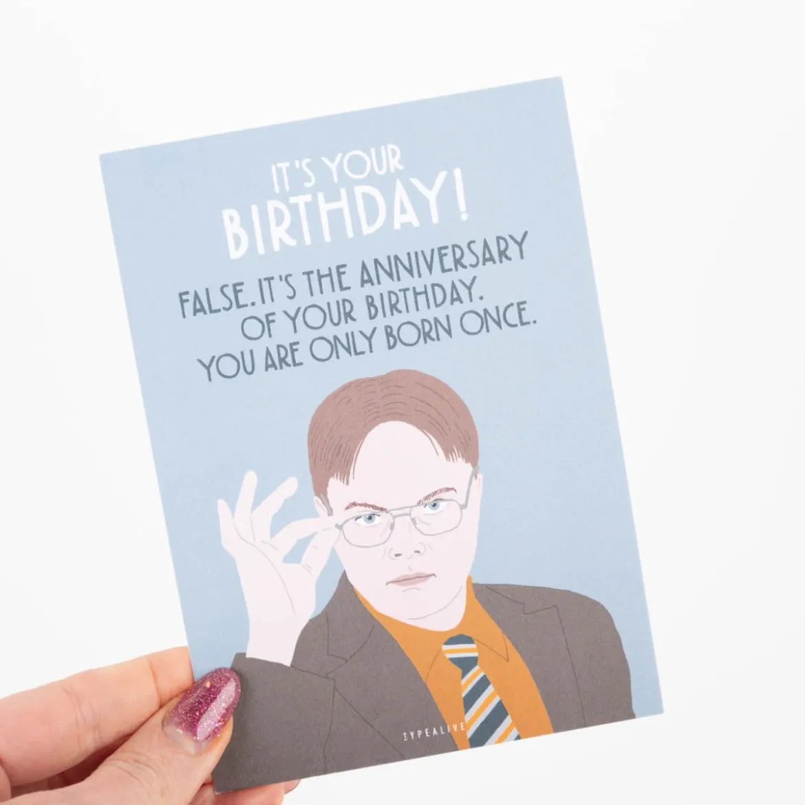 Postkarte It´s your birthday! False. 10,5x14,8cm von typealive