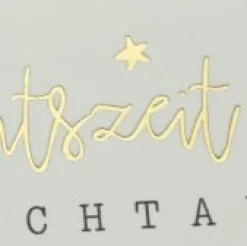 Postkarte Schöne Weihnachtszeit Wortgitter105x148mm mit Goldveredelung von Grafik Werkstatt