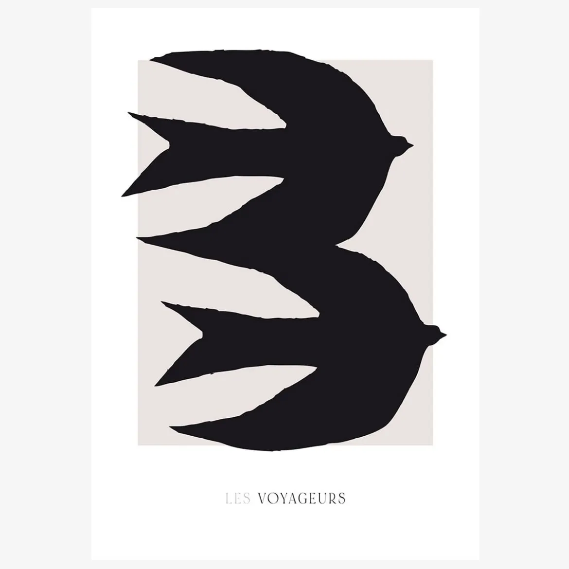 Print Les Voyageurs No. 2 Papier weiß rosa schwarz A5 oder A4