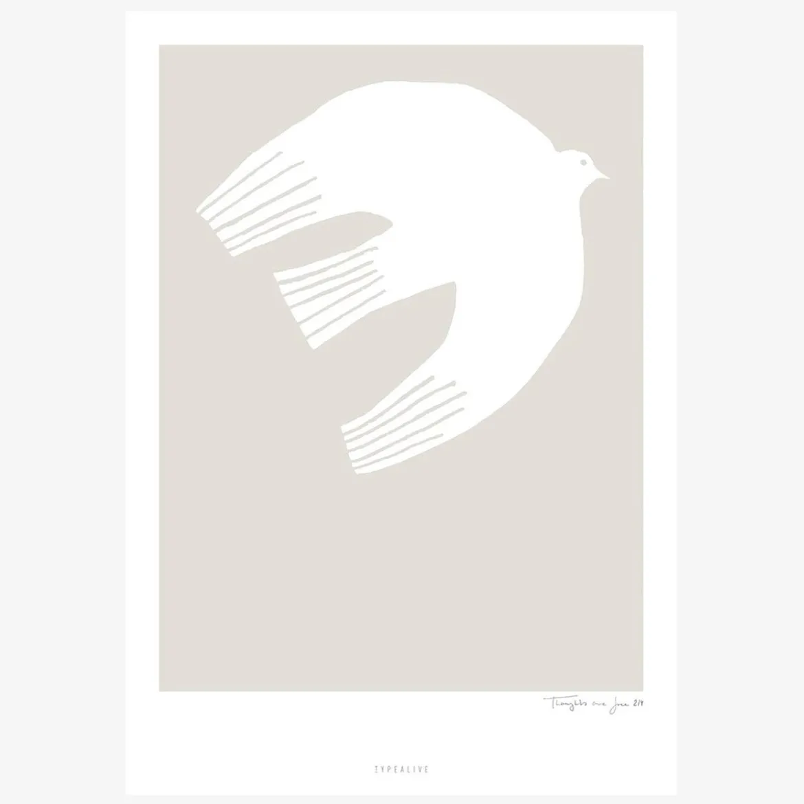 Print Thoughts are free No. 2 Papier weiß grau A5 oder A4
