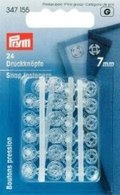 Prym 24 Annäh Druckknöpfe KST transparent 7mm