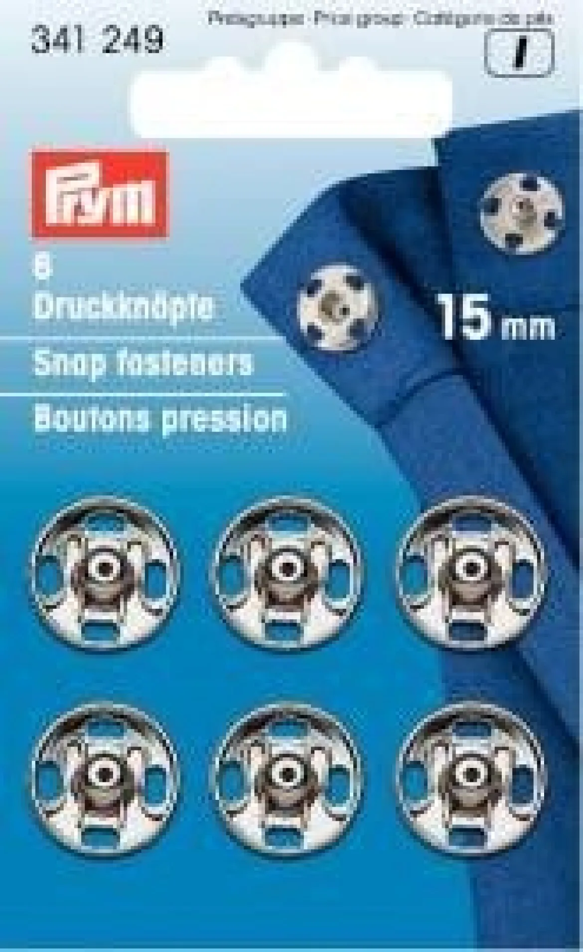 Prym 6 Annäh Druckknöpfe MS silberfarbig 15mm