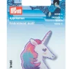 Prym Applikation Einhorn Kopf pink/violett 4x4,5cm
